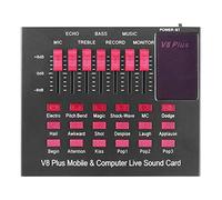 Flisdtry Bluetooth Live Sound Card Live Sound Card Mixer USB External Sound Card for Computer Mobile Phone Streaming