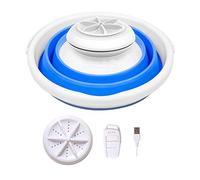 Flisdtry Foldable Mini Washing Machine Rotating Ultrasonic Turbines Washer USB Charging Laundry Cleaner for Travel