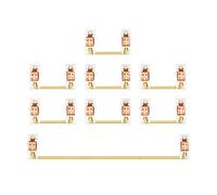 Flisdtry Gold Plated Plate Mounted Stabilizer for Custom Mechanical Keyboard 2U 6.25U (1+7, White Pink)