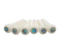 Flisdtry Guitar Bone Bridge Pins with 5.3mm Position Abanlone Dot for Acoustic Guitar Parts Replacement