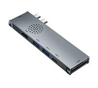 Flisdtry Type-C 7-Port Dual- Expansion Dock Multi-Function Expansion USB HUB Hub -Compatible SD/TF Card Reader Adapter