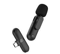 Flisdtry Wireless Lavalier Microphone Mini Plug-Play Wireless Mic for Live Video Recording Vlog