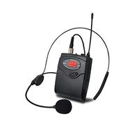 Flisdtry Wireless Microphone Set with -Wear + Lavalier Lapel Mics Transmitter Receiver UHF Frequency for Speech Teaching