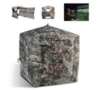 FLISSA 270 Degree Pop Up See Through Hunting Blind，2-3 Person Ground Blind
