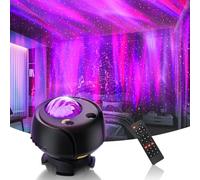 FLITI Largest Coverage Area Northern Galaxy Projector,15 Combinations & 60 Light Effects Star Projector for Bedroom,Aurora Night Light with Bluetooth Speaker,Timer