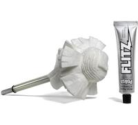 Flitz Buff Ball w/ 1.76oz Metal Polish Paste - 2in Drill Buffer Polisher Attachment for Any 3/8in Drill - Self-Cooling, Washable Polishing Ball to Buff, Shine, & Protect All Metals, Plastics (1 Pack)