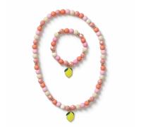 Flitzy Lemon Charm Pastel Stretch Necklace and Bracelet Set