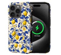 Flivro Magnetic Case for iPhone 15 Pro Max,Compatible with Magsafe Upgrade,PC Hard Shell & Silicone Inner Bumper,Anti-Scratch Full-Body Cover Shockproof Slim Design -Retro Lemon Tree