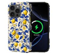 Flivro Magnetic Case for iPhone 16 Pro,Compatible with Magsafe Upgrade,PC Hard Shell & Silicone Inner Bumper,Anti-Scratch Full-Body Cover Shockproof Slim Design -Retro Lemon Tree