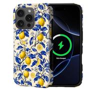 Flivro Magnetic Case for iPhone 16 Pro Max,Compatible with Magsafe Upgrade,PC Hard Shell & Silicone Inner Bumper,Anti-Scratch Full-Body Cover Shockproof Slim Design -Retro Lemon Tree