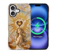 Flivro Magnetic Case for iPhone 17, Compatible with Magsafe PC Hard Shell & Silicone Inner Bumper Anti-Scratch Full-Body Cover Shockproof Slim Design Red Love Goddess Faith