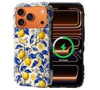 Flivro Magnetic Case for iPhone 17 Pro,Compatible with Magsafe Upgrade,PC Hard Shell & Silicone Inner Bumper,Anti-Scratch Full-Body Cover Shockproof Slim Design -Retro Lemon Tree