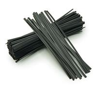 Flixall. 5 Inch Black Heavy Duty Bendable Wire Twist Ties Pack of 100 - Premium Quality Reusable Plastic Coated Bread Ties for Organizing Cords, Garden, Food