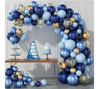 Flixcart Blue Balloons Arch Kit - 101 Pcs Navy Blue and Gold Balloons Garland Kit with DIY tools Perfect for Thanksgiving, Engagement, Wedding, Welcome Home & Kids Birthday Party Decoration