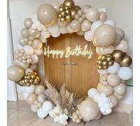 Flixcart White Gold Balloons Arch Kit,192PCs White Sand Gold Balloon Garland with Metallic Chrome Gold Latex Balloons for Birthday Party Decorations, Wedding, Anniversary, Baby Shower.