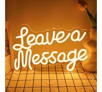 Flixyticy Leave a message Neon Signs, LED Hanging Light Sign USB Powered Dimmable for Wall Decor, Wedding Party Birthday Salon Shop Reception Table Decoration (Leave a Message)