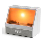 Flixyticy Sunrise Alarm Clock with Remote Control, Bluetooth Wake up Light Alarm Clock, Digital White Noise Sound Machine with 12 Soothing Sounds, 10 Color Lights in 5 Brightness Levels