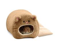 Fliyeong 1 Pcs Hamsters Cotton Bed Cute Bear Shape Warm Soft Hamster House for Small Pet Supplies(Coffee)