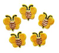 Fliyeong 5 pcs Bee Series Cloth Stickers DIY Cloth Patch Cloth Paste Sewing Badge Applique Patches Embroidery Applique Cloth Badge Jeans Bag Decor Accessory Yellow 3.7 * 3.7 cm Durable and Useful