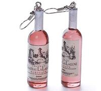 Fliyeong Creative Wine Bottle Pendant Earrings Cute Style Earrings Cartoon Pendant Earrings,Brown Durable and Useful