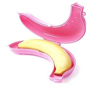 Fliyeong Portable Practical Plastic Banana Guard Protector,Banana Storage Case Container Anti Bruising Case (Pink,1Pcs)