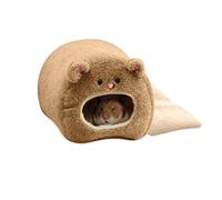 Fliyeong Premium Quality Pet Hamster Bed Rats Hamster Winter Warm Hanging Cage Hammock Cute Bear House with Bed Mat for Small Furry Animals Pet Supplies