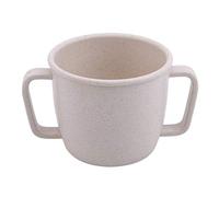 Fliyeong Two Handled Mug Solid Color Drinking Cup Milk Coffee Cup Tableware for Home,Beige Practical and Popular