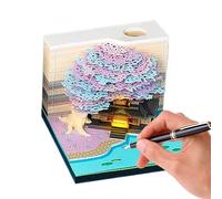 Flkiglm 3D calendar, tear-off calendar, with illuminated design, notepad for workout, commuting, holiday, teacher, lessons