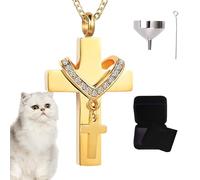 Flkiglm Ash Pendant - Hidden Ash Pendant - Cross Pendant with Urn Compartment for Cremation Reminder Travel and Home Display