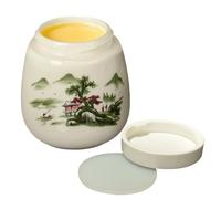 Flkiglm Egg Cup for the Kitchen, 220 ml Retro Decoration for the Kitchen, Ceramic Egg Cooker with Lid for Preparing Eggs, for Dorm, Hotel, Restaurant, Apartment, Company Rental