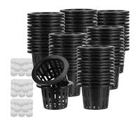 Flkiglm Hydroponics Net Pots - Container for Hydroponics - Pack of 50 Plant Baskets for Growing Strawberries Orchids Tomatoes Salad and Vegetables for Year-Round Cultivation Indoor Garden and