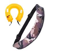 Flkiglm Inflatable Swimming Belt with Integrated Bum Bag - Compact Adjustable Reflective Tool with Signal Whistle for Kayak Fishing Outdoor Sports Unisex