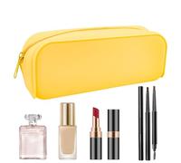 Flkiglm Silicone Pen Bag, Silicone Pen Case, Soft Portable Pen Storage Holder Case, Stationery Organiser Bag with Zip for Cosmetics, Tools, Eraser, Stationery, yellow, see description, See description