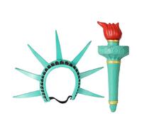 Flkiglm Statue of Torch, of the Statue of, 27 x 44 cm, Adjustable Headband and Torch Combi Costume Accessory Set for Women, Holiday, Party, Masquerade, Headpiece, Role Play