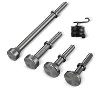 FLKQC 5 Pcs Smoothing Air Hammer Tool Kit, Smoothing Pneumatic Air Hammer Pneumatic Chisel Bits Tools Kit, Air Hammer Atachments Air Chisel Bits with Spring, Power Hammer Drills Tools