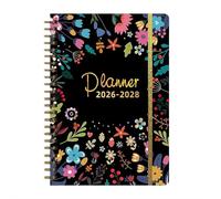 FLKWOP 2026-2028 Monthly Planner - 3 Year Planner 2026-2028, Floral Wire-Bound Weekly Monthly Schedule Book for Women, Great for Long-Term Planning