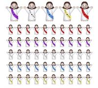 FLKWOP 50 PCS Little Jesus Figures,Mini Jesus Figurines - Tiny Statues for Easter Egg Stuffers,Religious Gifts,Parties,Baptism Gifts,Multicolor Miniature Decorations,Hide and S igurines