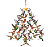 FLKWOP Hummingbird Christmas Ornament, Colorful Hummingbirds Tree Decor, Stacked Hummingbird Ornament for Christmas, Winter Hummingbirds Home Christmas Tree Decoration, for Bird Lovers