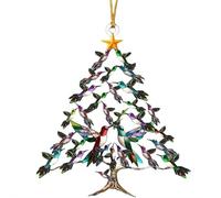 FLKWOP Hummingbird Christmas Ornament, Colorful Hummingbirds Tree Decor, Stacked Hummingbird Ornament for Christmas, Winter Hummingbirds Home Christmas Tree Decoration, for Bird Lovers