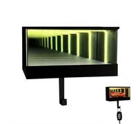 FLKWOP Infinity Garage Keychain Hanger,6in Mirrored Garage Key Holder for Wall,Creative Race Car Key Hooks Wall Mounted with LED Lights,Glowing Garages Keys Hook Rack Home Decor for Car Lover Gift