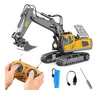 FLKWOP Mudsterz Excavator, 2025 New Mudsterz Trucks with Cool Lights and Sounds, Complete Control Over The Construction Site, Alloy Material, 2.4ghz Remote, Little Builders, Big Action
