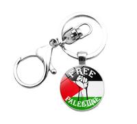 FLKWOP Palestine Peace Keychain,palestine Flag Keychain,free Palestine Keychain,pray Suppor Flag rings,national Keyring,i For Peace
