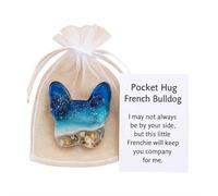 FLKWOP Pocket Hug Dachshund, Handmade Soothing Shells Ocean and Sand Design Dachshund Pocket Hug Token Long Distance Keepsake Warm Dachshund Gifts for Friend Family Pet Lovers and Dog Enthusiasts