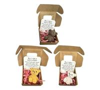 FLKWOP Pocket Mini Bears In Box, Little Pocket Bears With Inspirational D1Z2 For Graduation Sympathy Gifts Card, Birth