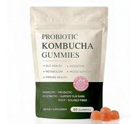 FLKWOP Probiotic Kombucha Gummies | Prebiotics, 60 Gummies