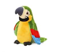 FLKWOP Talking Parrot Mimicry Pet Speaking Plush Toy Repeat What You Say Waving Wings Electronic Record Bird Toy Stuffed Animal Interactive Sensory Educational Birthday Xmas Gift