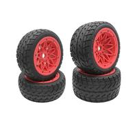 FLMLF on-Road Front Rear Wheel Tire Assembly 170X60/80mm for 1/5 HPI ROFUN BAHA KM ROVAN BAJA 5B SS Rc Car Parts (Red)