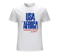 FLMWJSL Men's We are The World Anniversary USA for Africa United Artists T-Shirt White