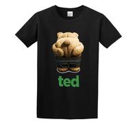FLMWJSL Popular Printing Funny Bad Ted 2 Movie 2015 Unisex 100% Cotton Short-Sleeve T-Shirts Black