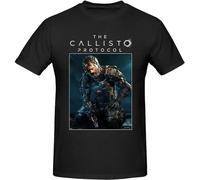 FLMWJSL The Callisto Protocol Poster T Shirt Camisetas Oversized O-Neck Cotton Custom Short Sleeve Anime Shirt Black